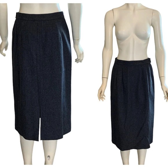 Vintage Miss Pendleton 8 Wool Midi Skirt Gray Straight Career - Picture 2 of 12